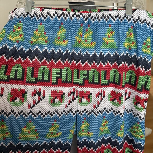 Ugly Christmas Pants With Festive Patterns & Elastic Waist NWOT - Picture 2 of 6